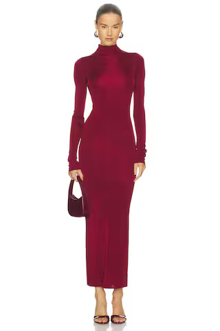 Syndi Maxi Knit Dress in Burgundy | Revolve Clothing (Global)
