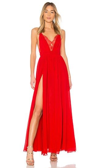 Michael Costello x REVOLVE Justin Gown in Red | Revolve Clothing