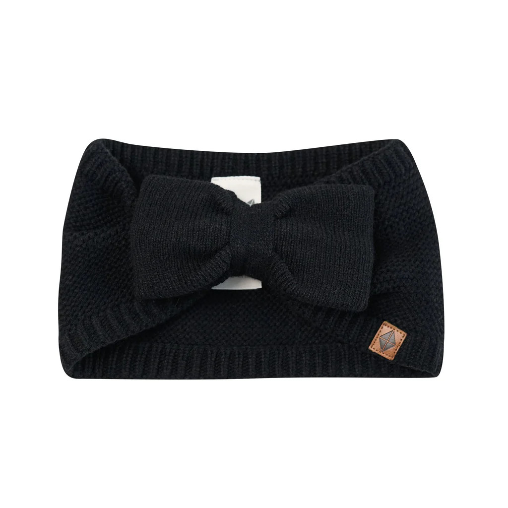 Chunky Knit Bow Headband in Midnight | Kyte Baby
