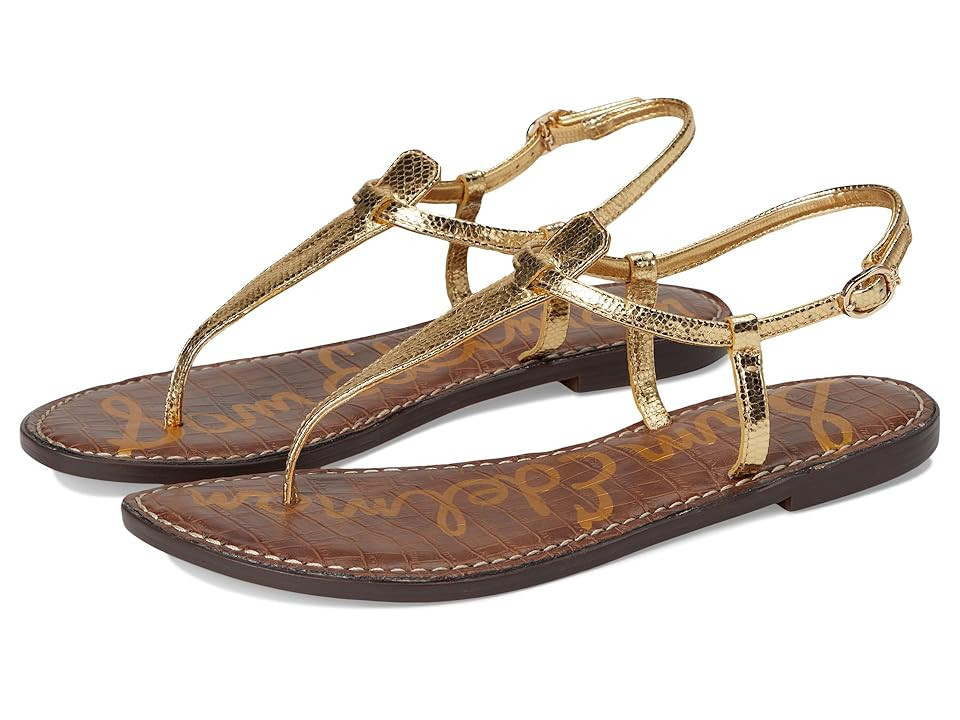 Sam Edelman Gigi Women's Sandals Amber Gold Leather : 6.5 W | Zappos