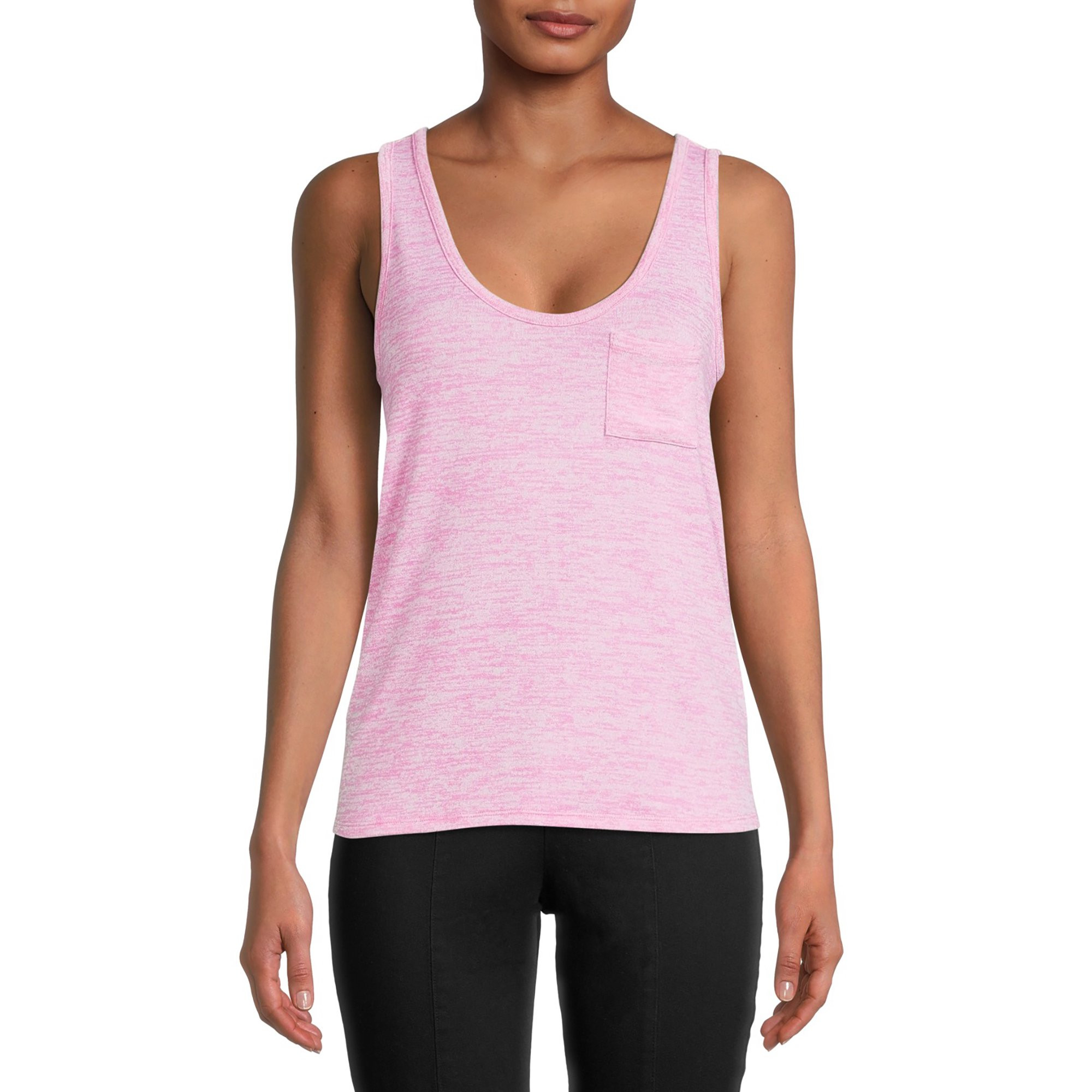 Time and Tru Women's Textured Scoop Tank Top | Walmart (US)