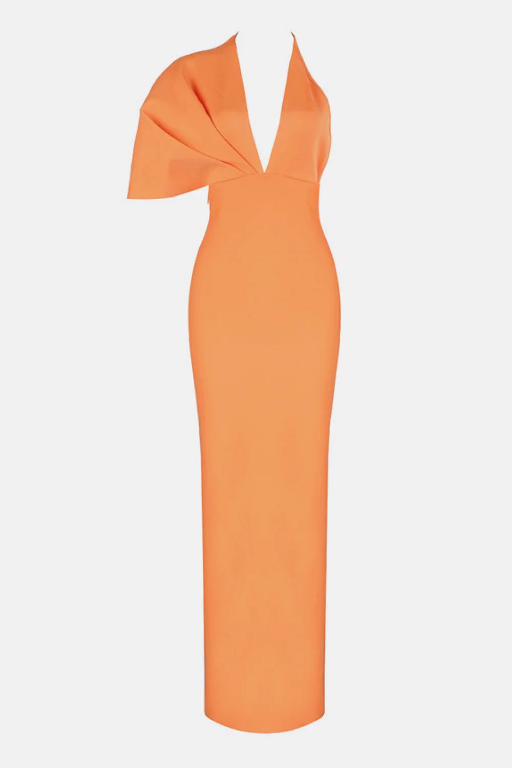 Pleated Detail One-Shoulder Side Slit Maxi Dress | souk + SEPIA