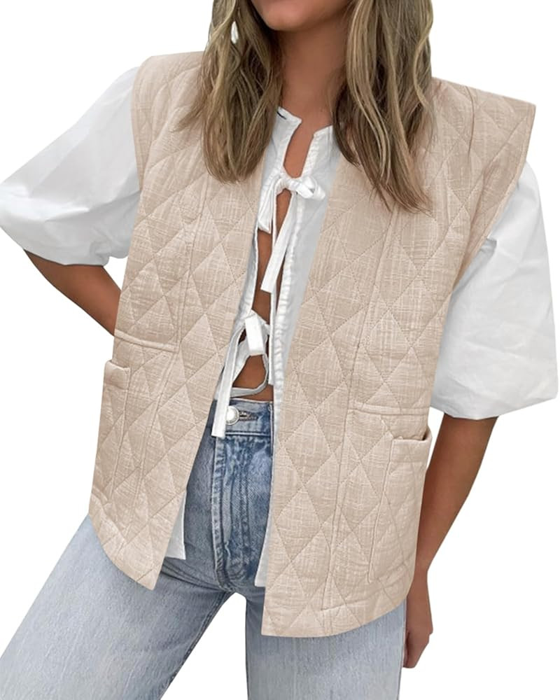 Tankaneo Womens Puffer Vest Sleeveless Open Front Quilted Jacket Lightweight Padded Gilet Coat wi... | Amazon (US)