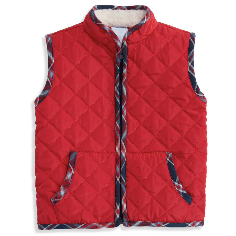 Printed Trim Puffer Vest | bella bliss 