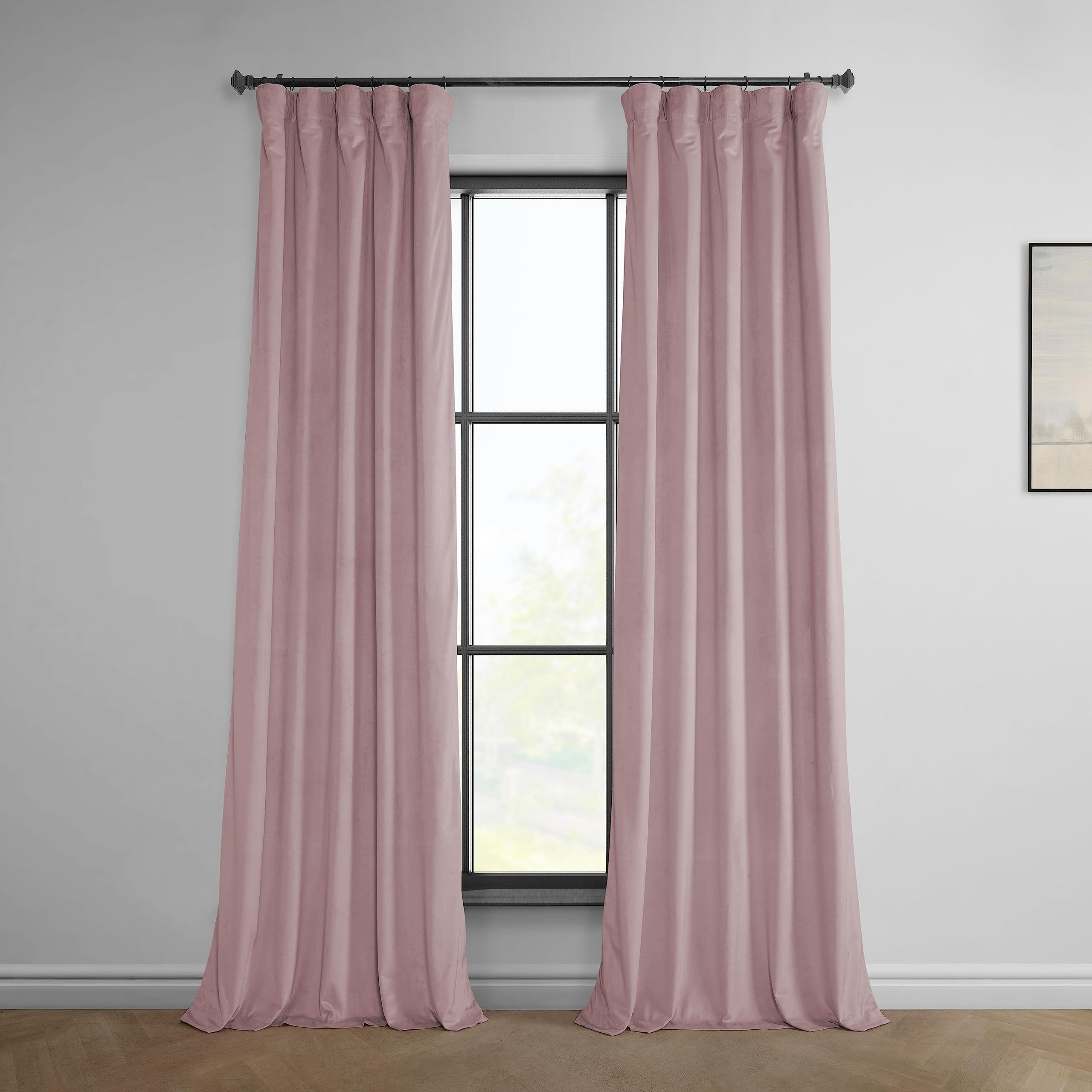 HPD Half Price Drapes VPYC-161207-96 Plush Velvet Curtain (1 Panel), 50 X 96, Ballet Pink | Amazon (US)