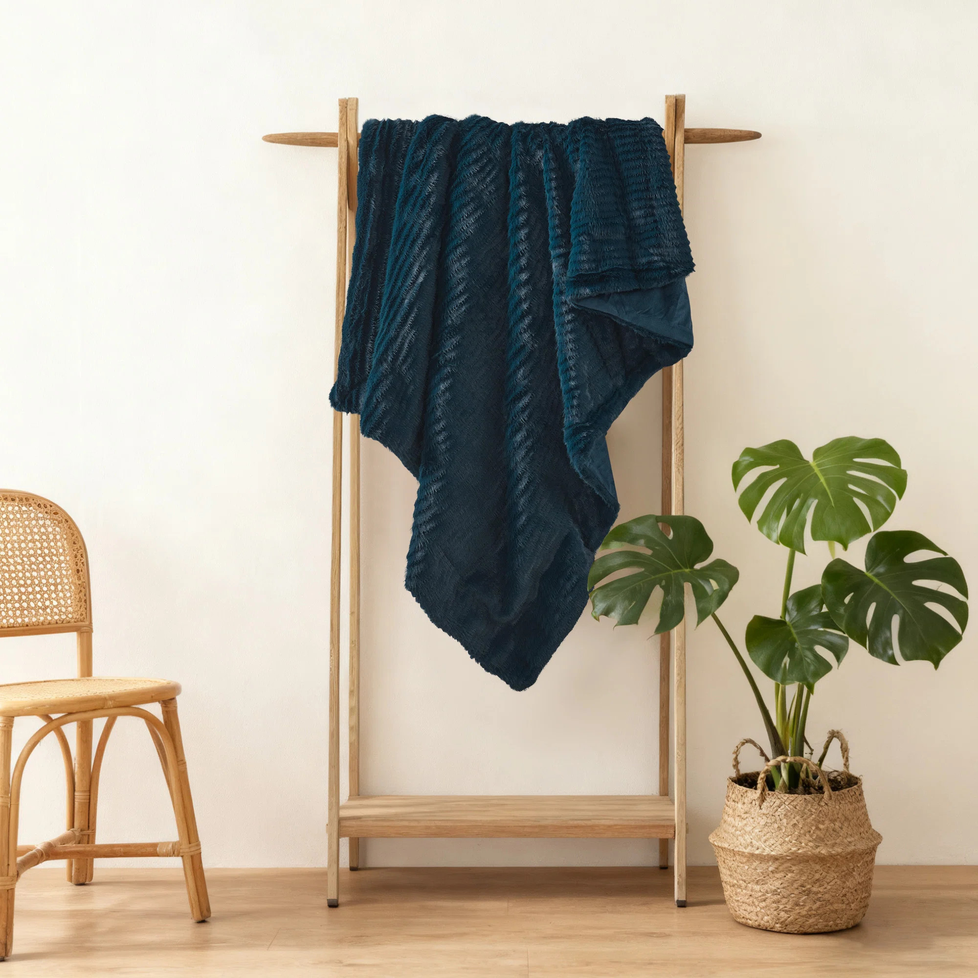 Shaggy Wavy Faux Fur Throw | Wayfair North America