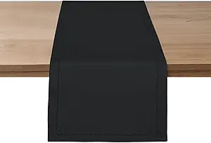 Ruvanti Linen Table Runner 108 Inches, Classic Hemstitch, Washable, Reusable, Non-Slipping, Stain... | Amazon (US)