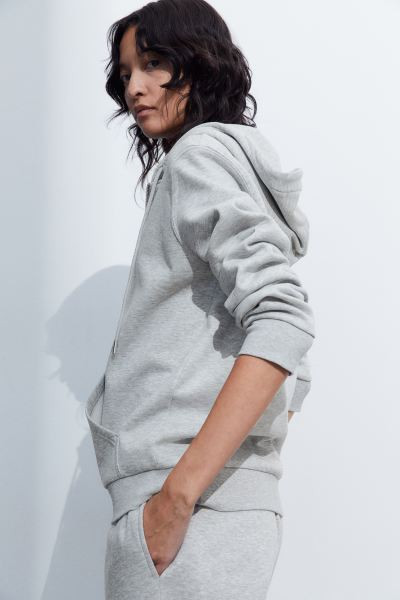 Hooded Jacket - Light gray melange - Ladies | H&M US | H&M (US + CA)