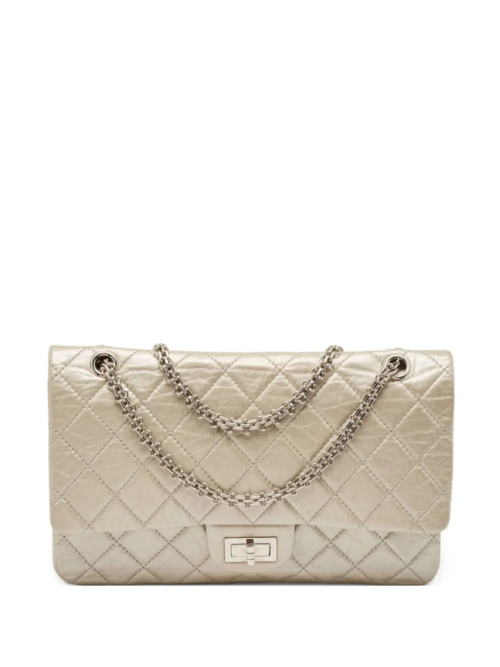 CHANEL Pre-Owned 2.55 Reissue quilted chain-strap shoulder bag - Silver | Farfetch Global