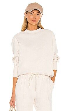 Varley Edith Rib Pique Sweatshirt in Oatmeal from Revolve.com | Revolve Clothing (Global)