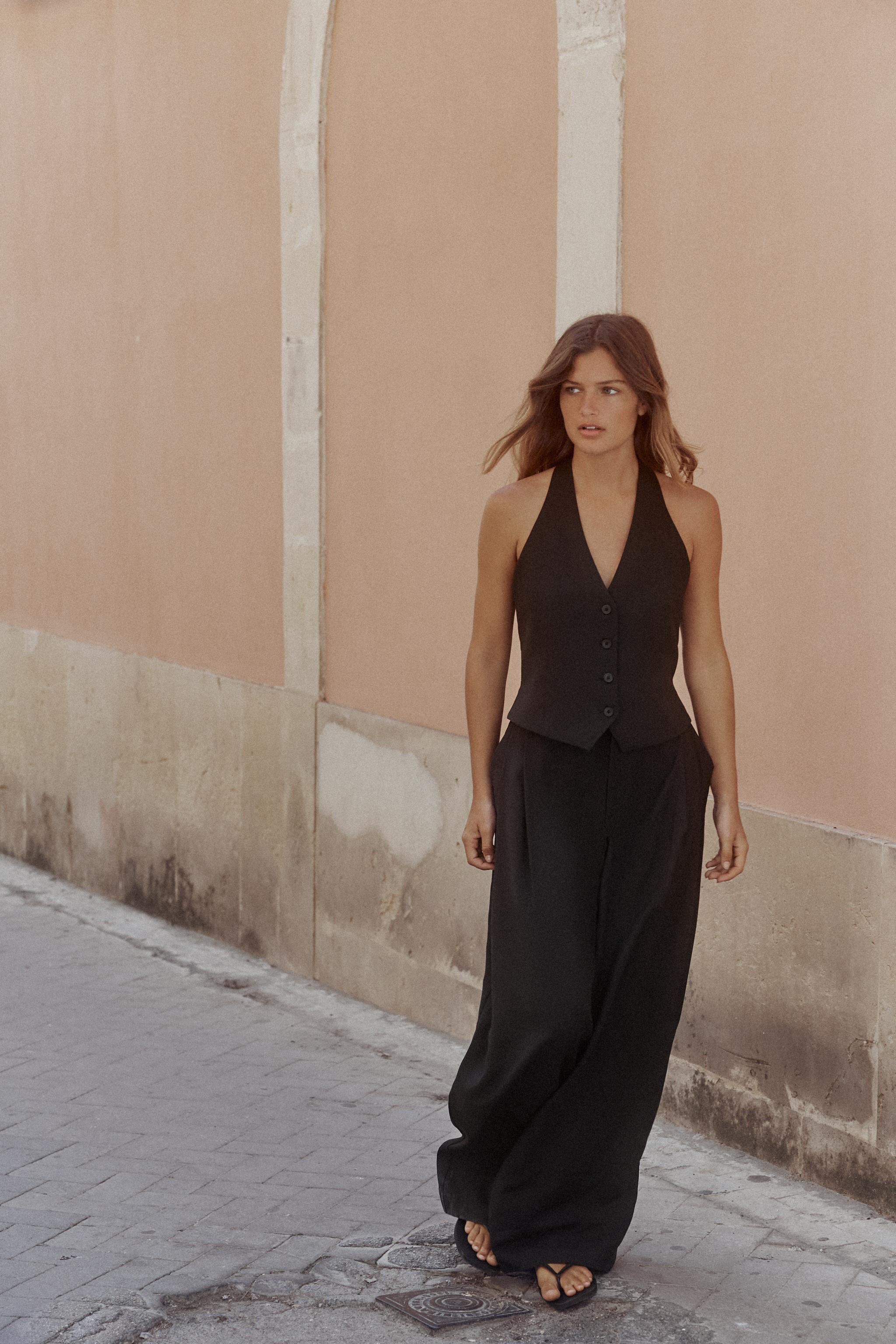 HALTER TIE WAISTCOAT TOP | Zara UK