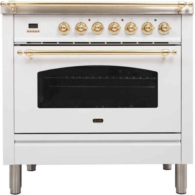 ILVE Nostalgie Series 36" 3.55 cu. ft. Freestanding Dual Fuel with Griddle | Wayfair North America