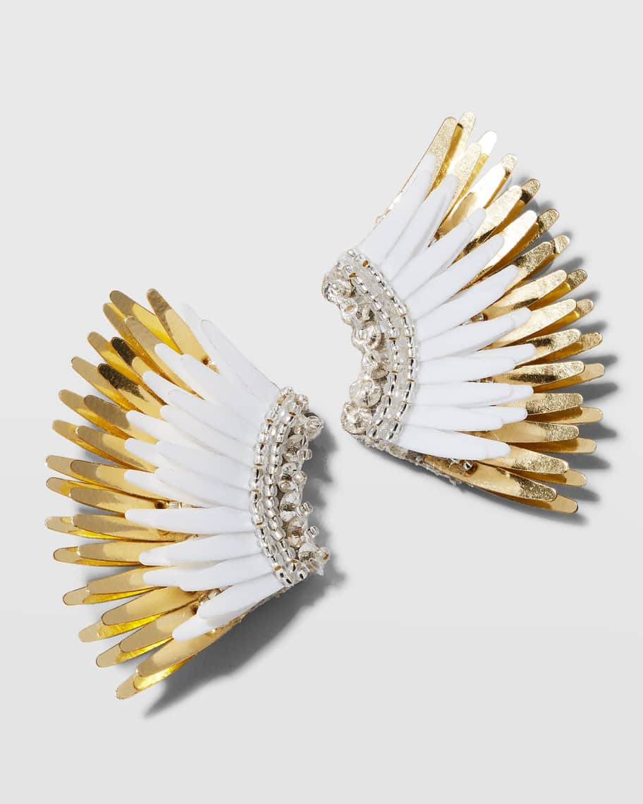 Mignonne Gavigan Mini Madeline Statement Earrings, White/Golden | Neiman Marcus