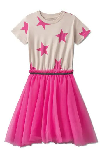 Nununu Kids' Star Fit & Flare Cotton Dress in Hot Pink at Nordstrom Rack, Size 12-14Y | Nordstrom Rack