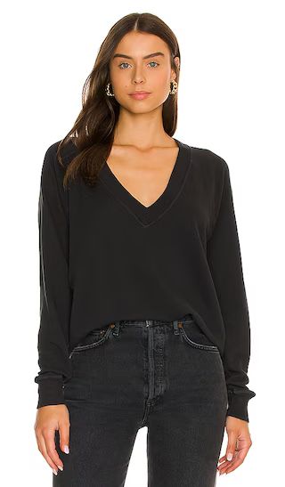 The V-Neck Sweatshirt in Almost Black | Revolve Clothing (Global)