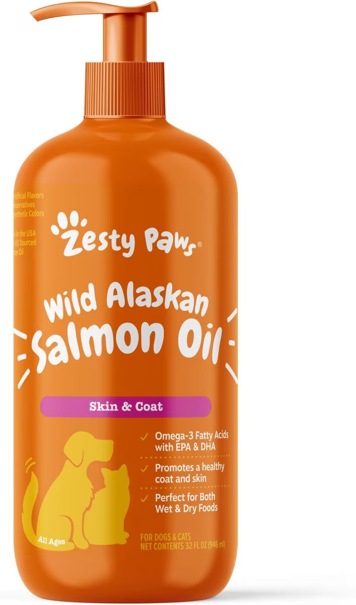 Zesty Paws Wild Alaskan Salmon Oil Liquid Skin & Coat Supplement for Dogs & Cats | Chewy.com