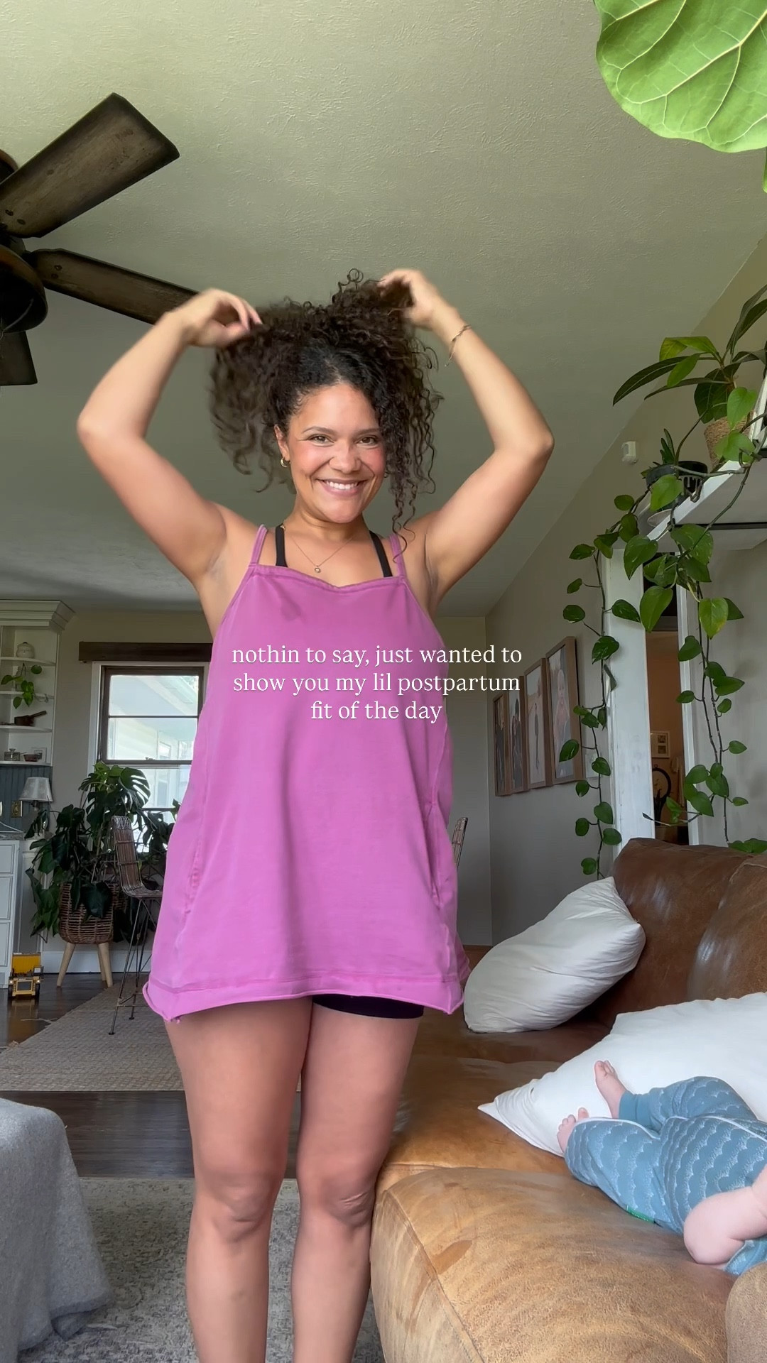 loving mini dresses & shorts this postpartum summer ☀️🌺🌿

I’m currently 20 lbs up from normal but got my normal size in this oversized tank dress 🤎 probably could have sized down even!