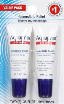 Aquaphor Lip Repair Tubes, Lip Ointment for Chapped Lips, Moisturizing Lip Balm, Two 0.35 ounce t... | Amazon (US)