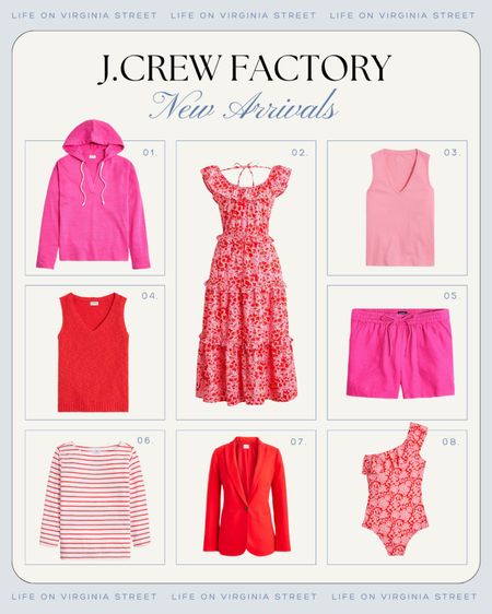 Loving these new summer outfit arrivals from J Crew Factory! And they’re all on sale! Includes a pink hoodie, floral dress, pink v-neck sleeveless top, beach sweater, striped tee, red blazer, cute one shoulder swimsuit, pink shorts and more!
.
#ltkseasonal #ltksalealert #ltkfindsunder50 #ltkfindsunder100 #ltkstyletipn#ltkmidsize #ltkover40 summer dresses, #ltkworkwear #ltkwedding

#LTKSaleAlert #LTKSeasonal #LTKFindsUnder50