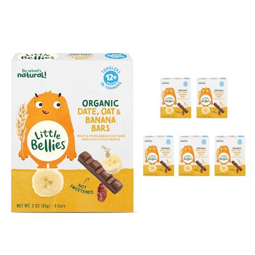 Little Bellies Organic Date, Oat & Banana Bars for Toddlers 12+ Months, 3 oz (5 Bars) - Pack of 6 | Amazon (US)