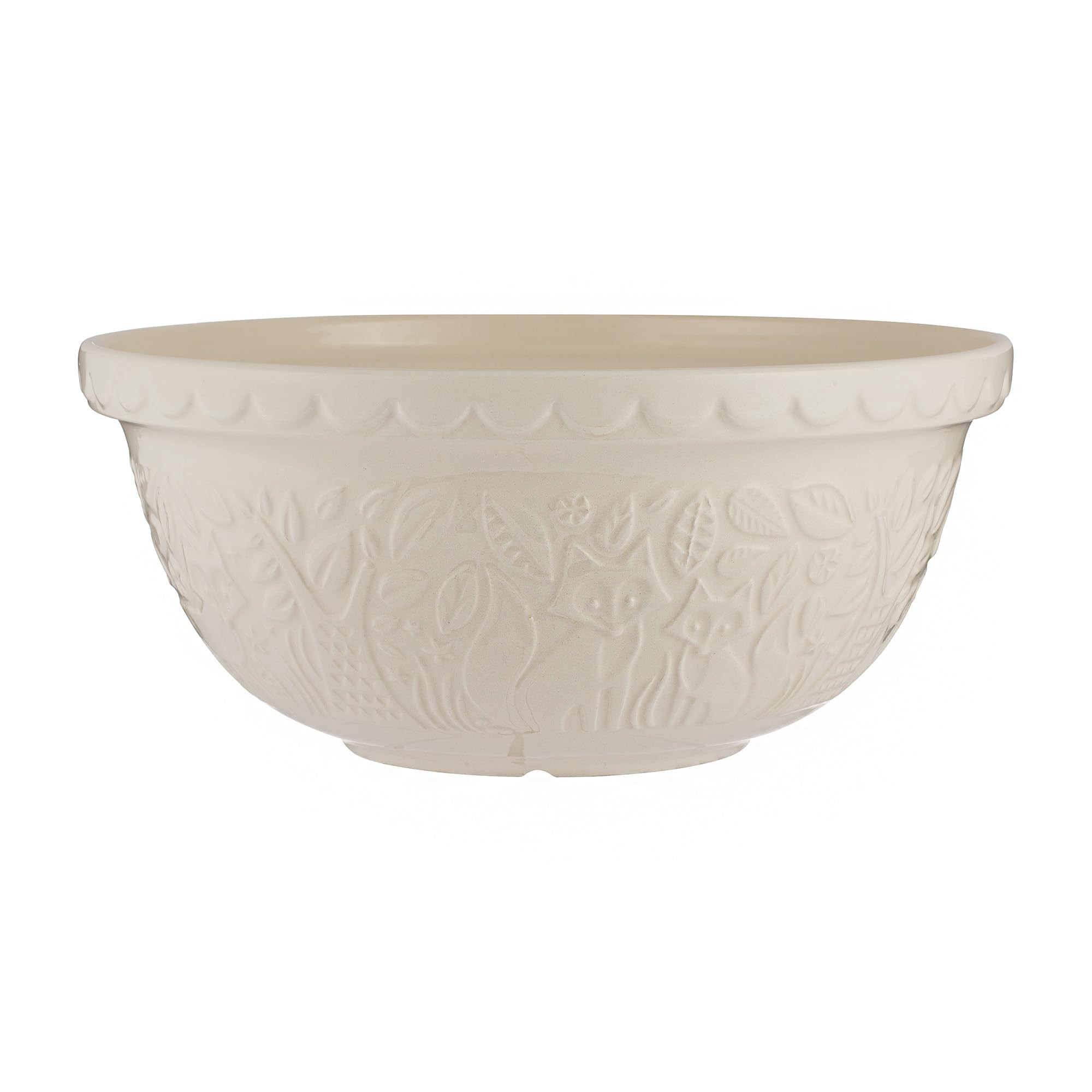 Mason Cash In the Forest S12 (4.25 Qt) Embossed Mixing Bowl | Fox (Cream) | Amazon (US)