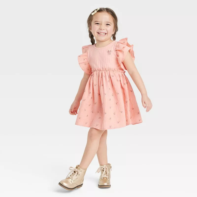 Toddler Girls' Disney Mickey Mouse Empire Dress - Pink | Target