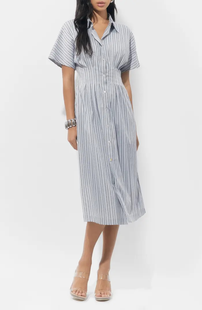 Audrey Stripe Cotton Blend Shirtdress | Nordstrom