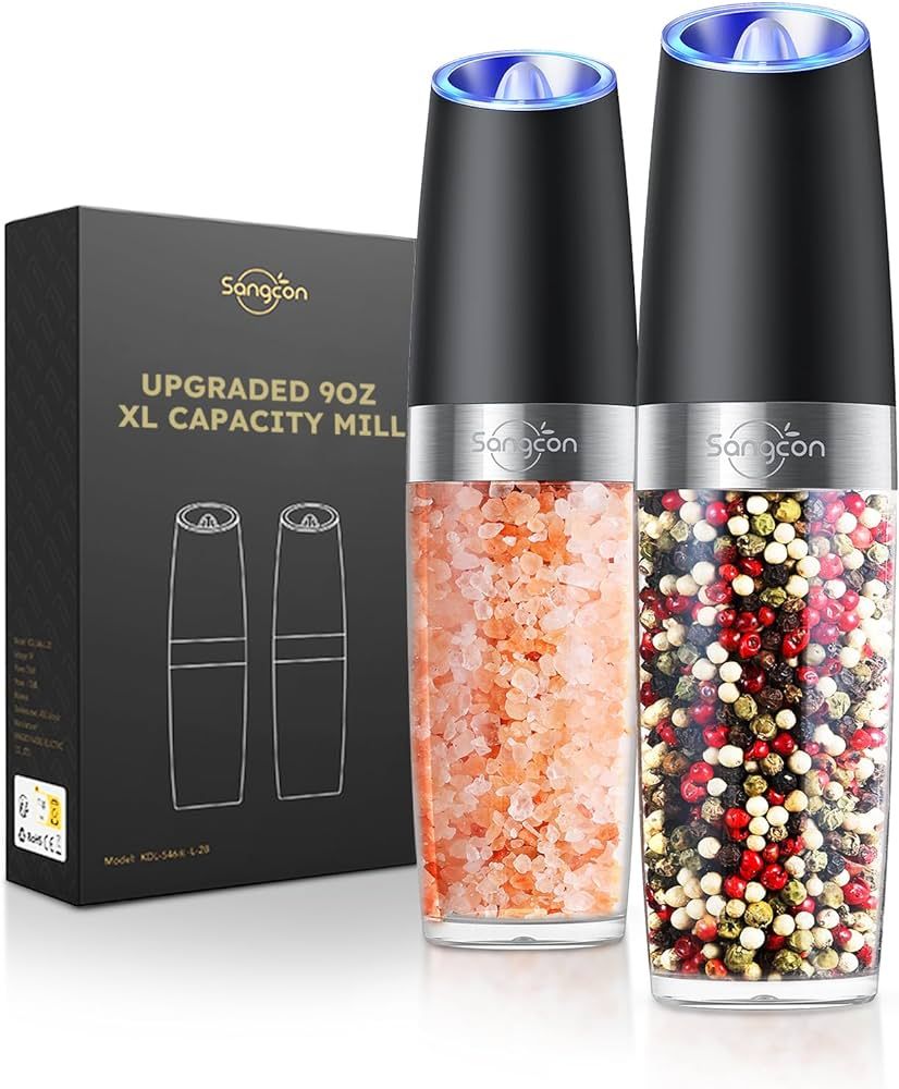 2 in 1 Electric Salt and Pepper Grinder & 9oz XL Capacity Battery Powered Mill | Amazon (US)