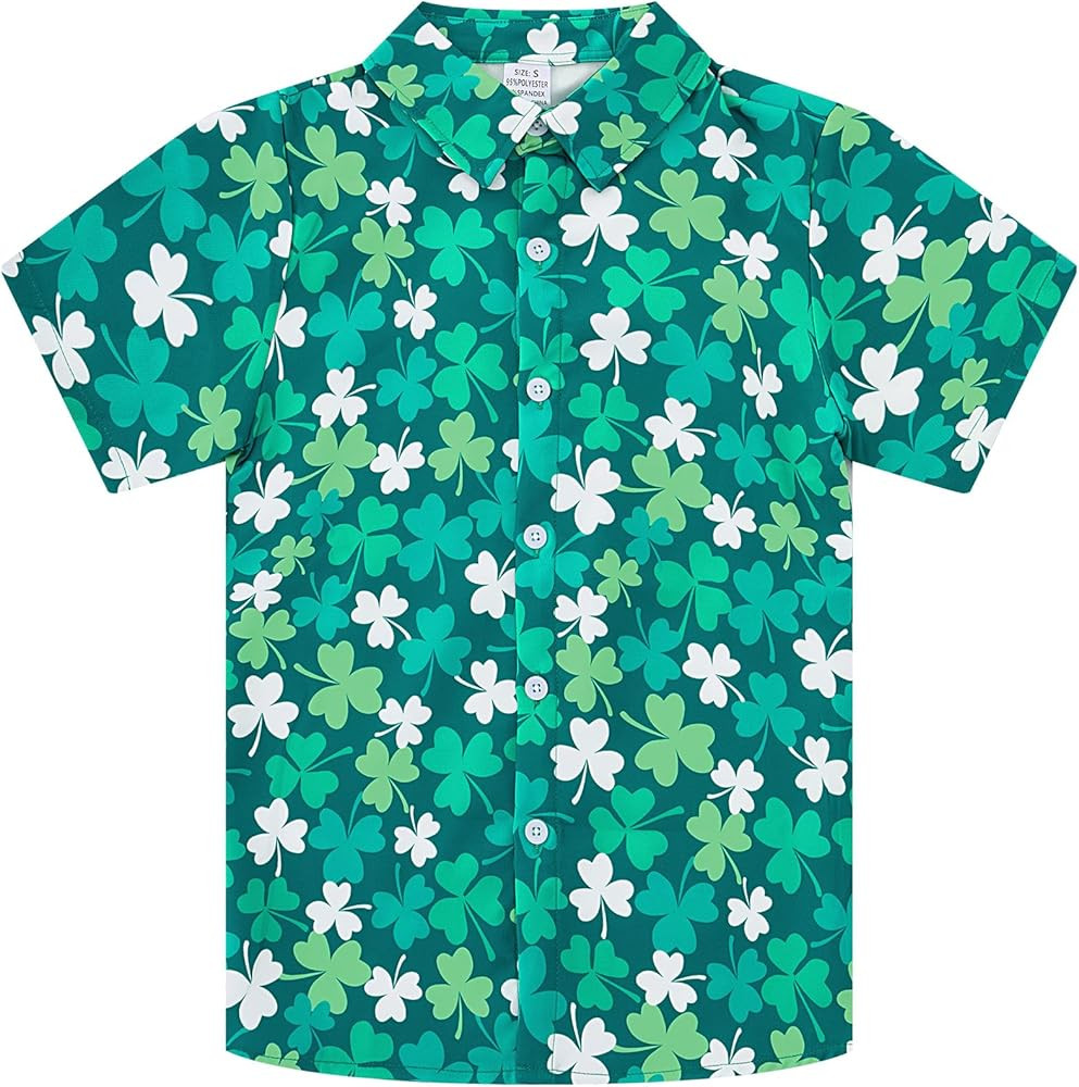 UNICOMIDEA Boys St. Patrick's Day Shirt Kids Green Shirts Short Sleeve Button Down Tops 7-14 Year... | Amazon (US)