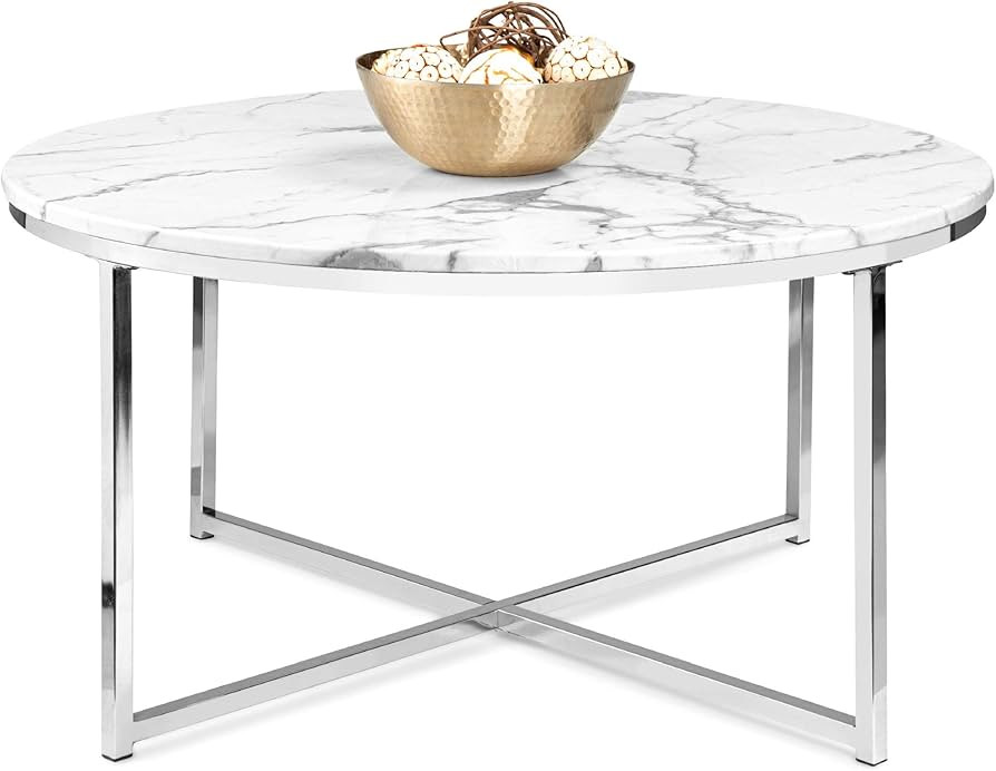 Best Choice Products 36in Faux Marble Accent Table, Modern, Large End Table Home Decor for Living... | Amazon (US)