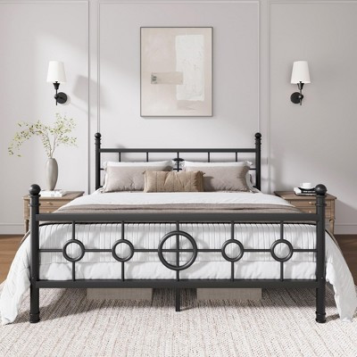 Metal Bed Frame, Vintage Circular Headboard & Footboard, Heavy-Duty Iron Platform Bed, No Box Spring Needed | Target