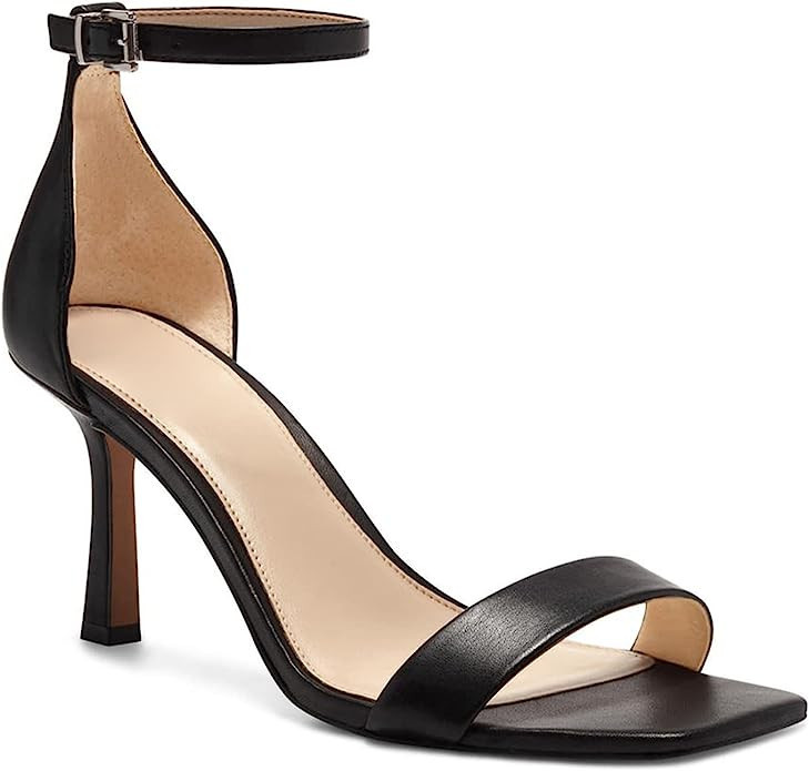 Coziavenue Womens Classic Dressy Summer Kitten Heel Sandals Open Square Toe Ankle Strap Stilettos | Amazon (US)