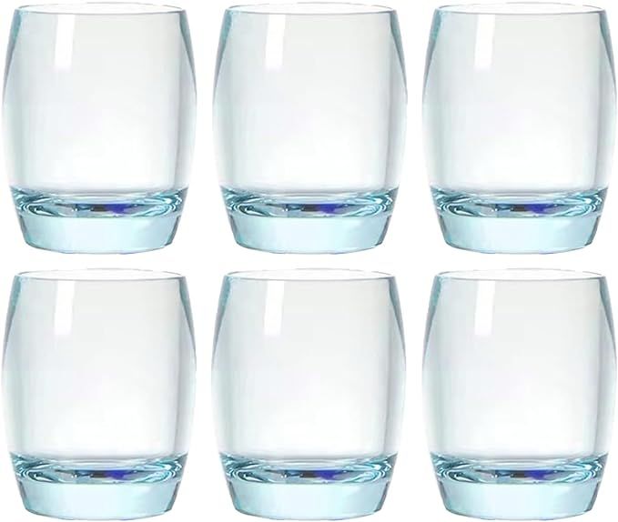 Kmi Chou 8 Oz Set of 6 Plastic Drinking Glasses Dishwasher Safe BPA Free Unbreakable Juice Glasse... | Amazon (US)
