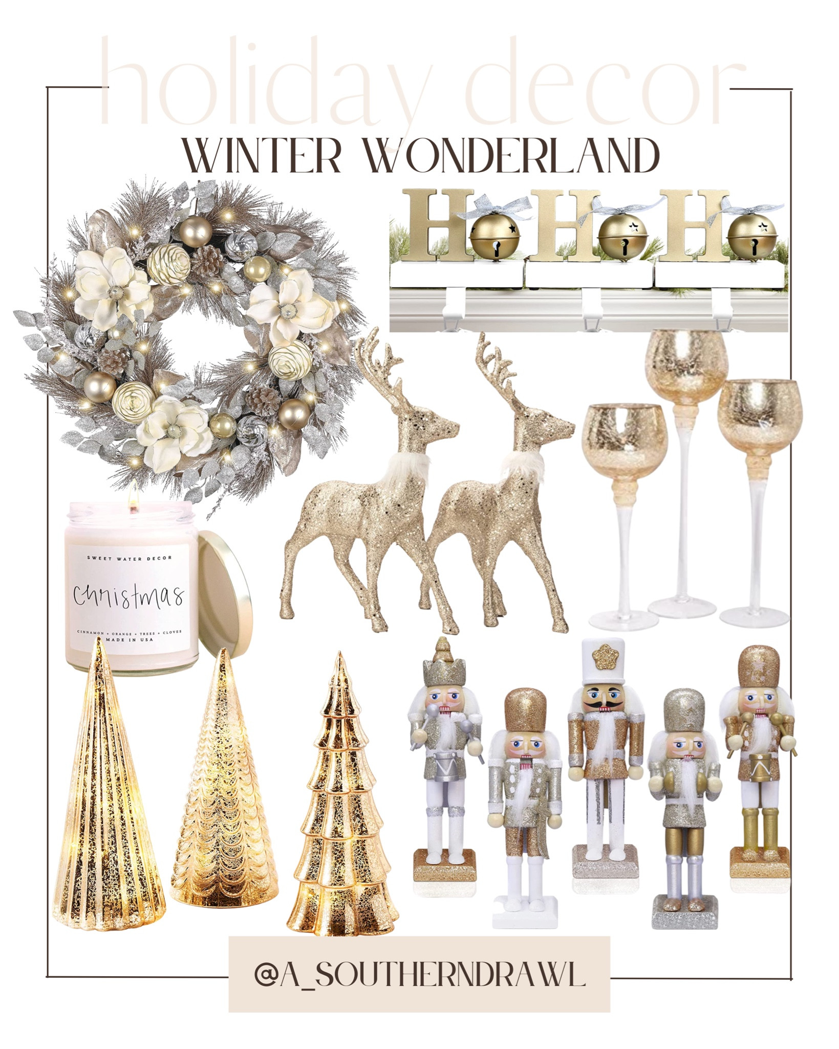 Holiday decor - winter wonderland decor - Christmas candle - nutcrackers - home decor - holiday home decor - stocking holders 

#LTKunder100 #LTKHoliday #LTKhome