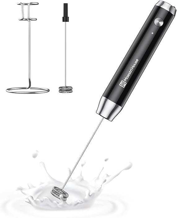 Maestri House Rechargeable Milk Frother with Stand, LunaFro Handheld Electric Foam Maker Waterpro... | Amazon (US)