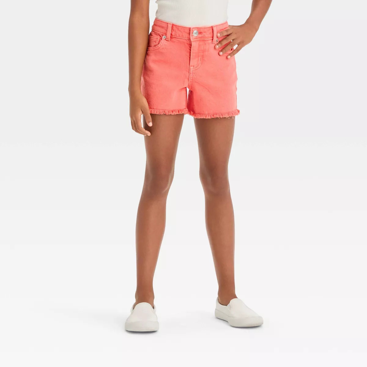Girls' Mid-Rise Cut-Off Jean Shorts - Cat & Jack™ | Target