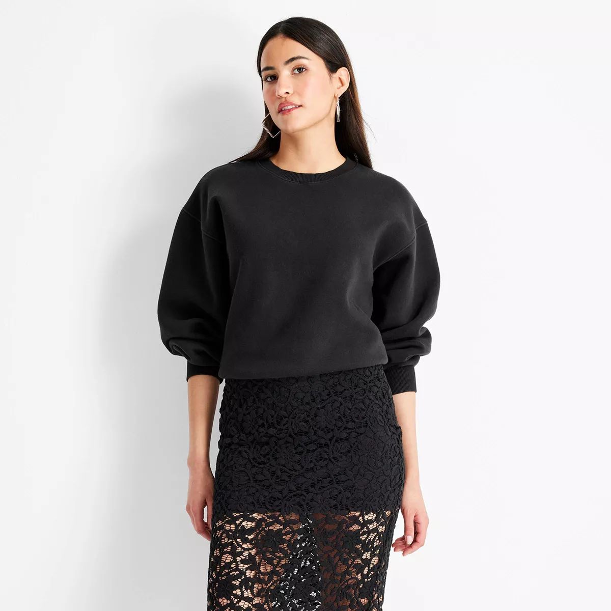 Women's Relaxed Pullover Sweatshirt - Future Collective Black | Target