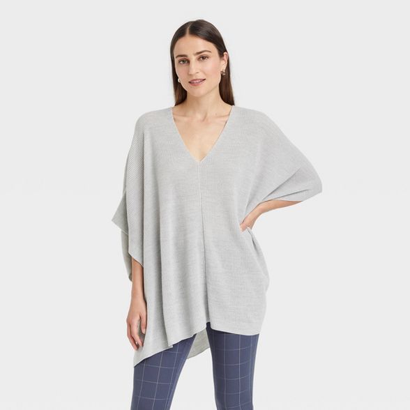Women&#39;s V-Neck Pullover - A New Day&#8482; Gray One Size | Target