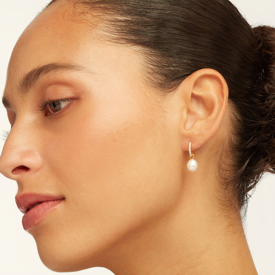 Drop Huggie Earrings

        
            
            Diamond, Pearl & 14ct Gold | Aspinal of London US