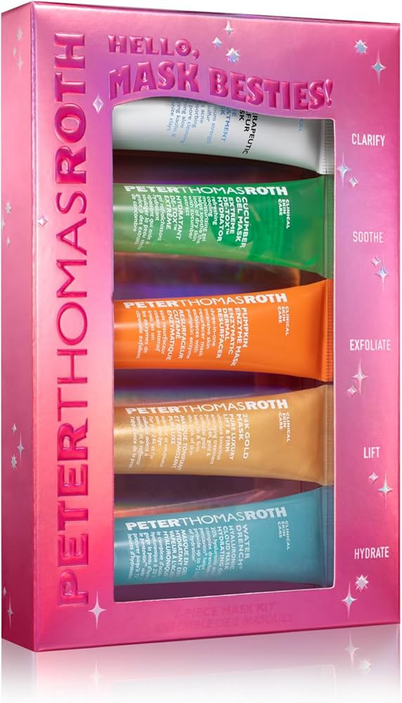 Hello, Mask Besties! 5-Piece Mask Kit, Face Mask Skin Care Kit, Includes 24K Gold Mask, Water Dre... | Amazon (US)