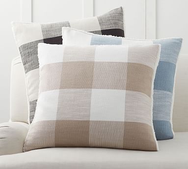 Bryce Sherpa Back Check Pillow Covers | Pottery Barn (US)