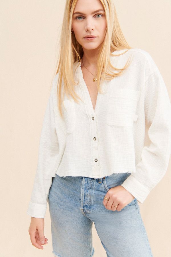 Leanne Cropped Shirt | Nuuly