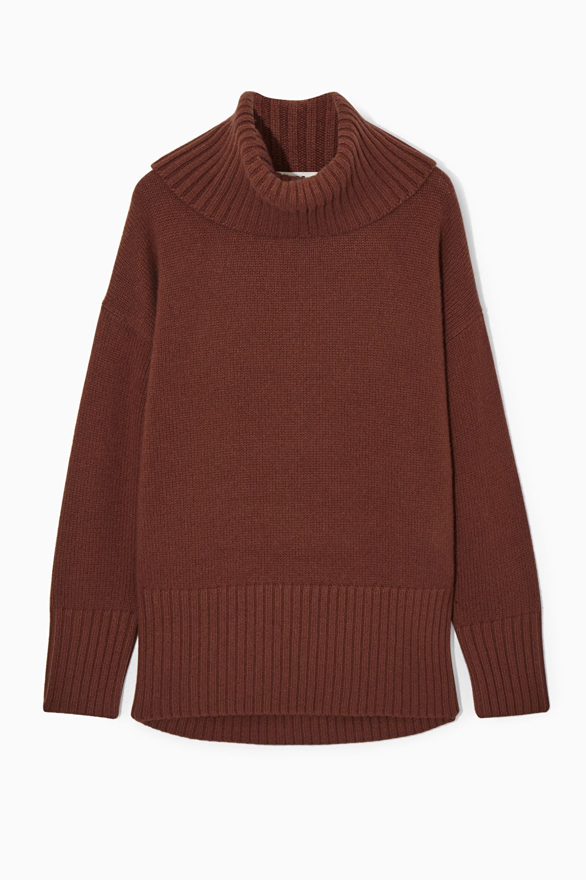 OVERSIZED PURE CASHMERE ROLL-NECK SWEATER - RUST - Knitwear - COS | COS (US)
