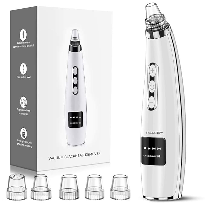 【2021 Newest Technology】 Blackhead Remover Pore Vacuum Electric Pore Cleaner, 5 Suction Power... | Amazon (US)
