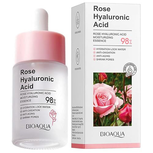 BIOAQUA Face Rose Hyaluronic Acid 98% Moisturizing Essence Facial Serum Hydration Shrink Pores Anti-Oxidation Nourishes 30ml / 1fl.oz | Amazon (US)