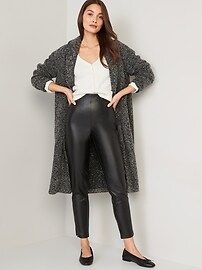 Extra High-Waisted Faux-Leather Zip Ankle Leggings for Women | Old Navy (US)
