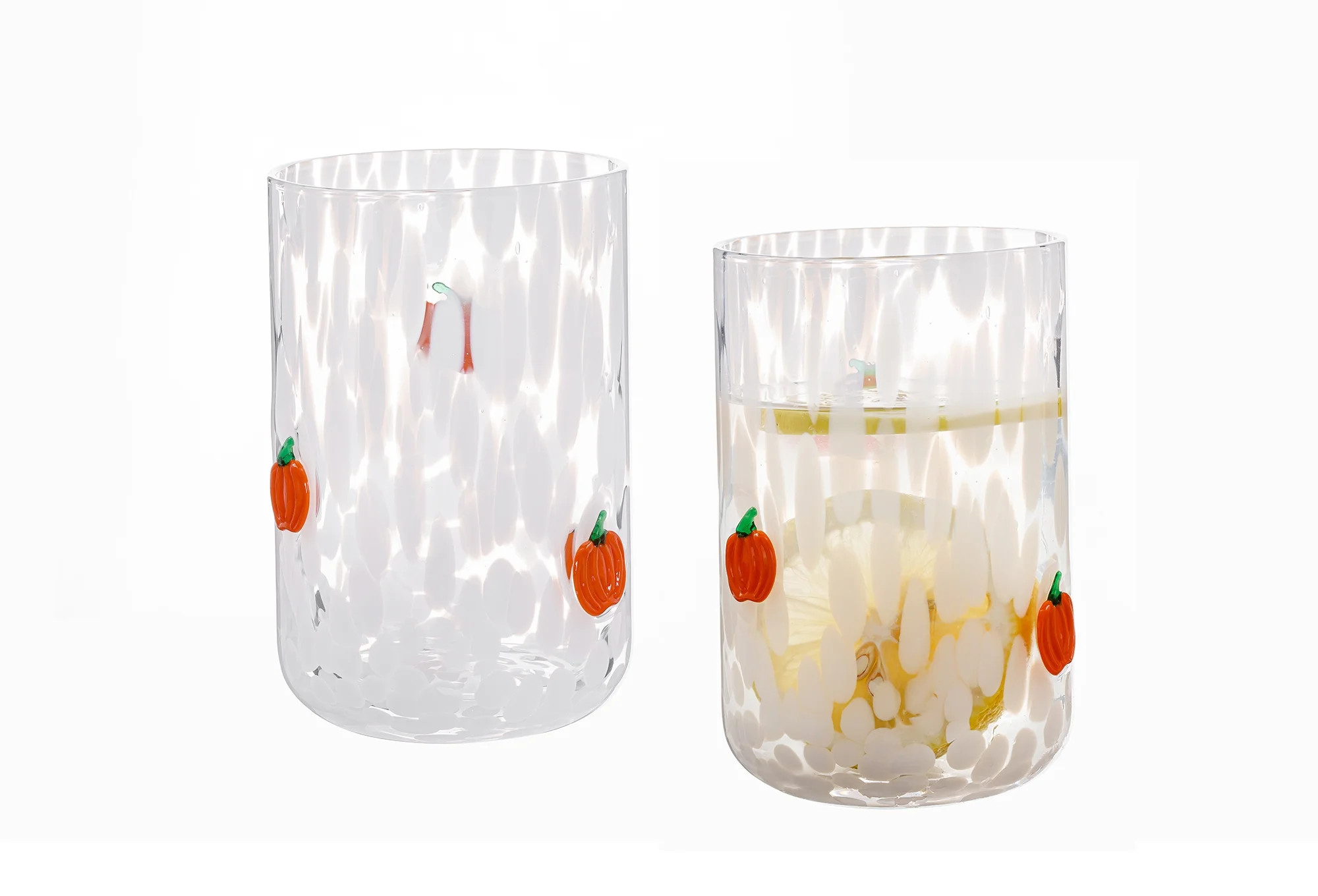 Way to Celebrate 12 fl oz Halloween Pumpkin Charm Drinking Glass, Set of 2 | Walmart (US)
