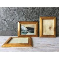 Vintage Wooden Frames, Set Of 3 Small Frames, Frames With Glass, Vintage Photo Frames For Watercolor | Etsy (US)
