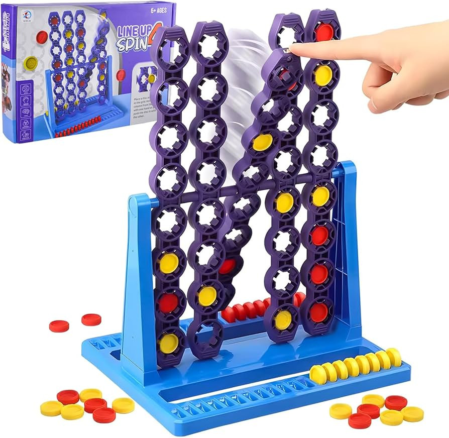 4 Spin Board Game, 2 Player Classic Strategy Board Games for Kids Adults, 4 in A Row Connect Game... | Amazon (UK)
