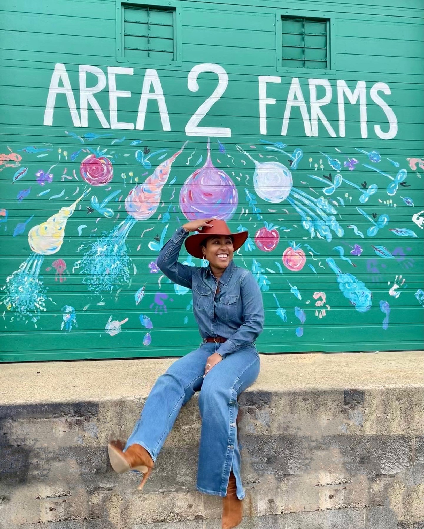 Canadian tuxedo western style denim shirt flare leg jeans leather wide brim hat leather cowboy hat #canadiantuxedo #westernstyle #flarelegjeans 

#LTKstyletip #LTKSeasonal #LTKFind